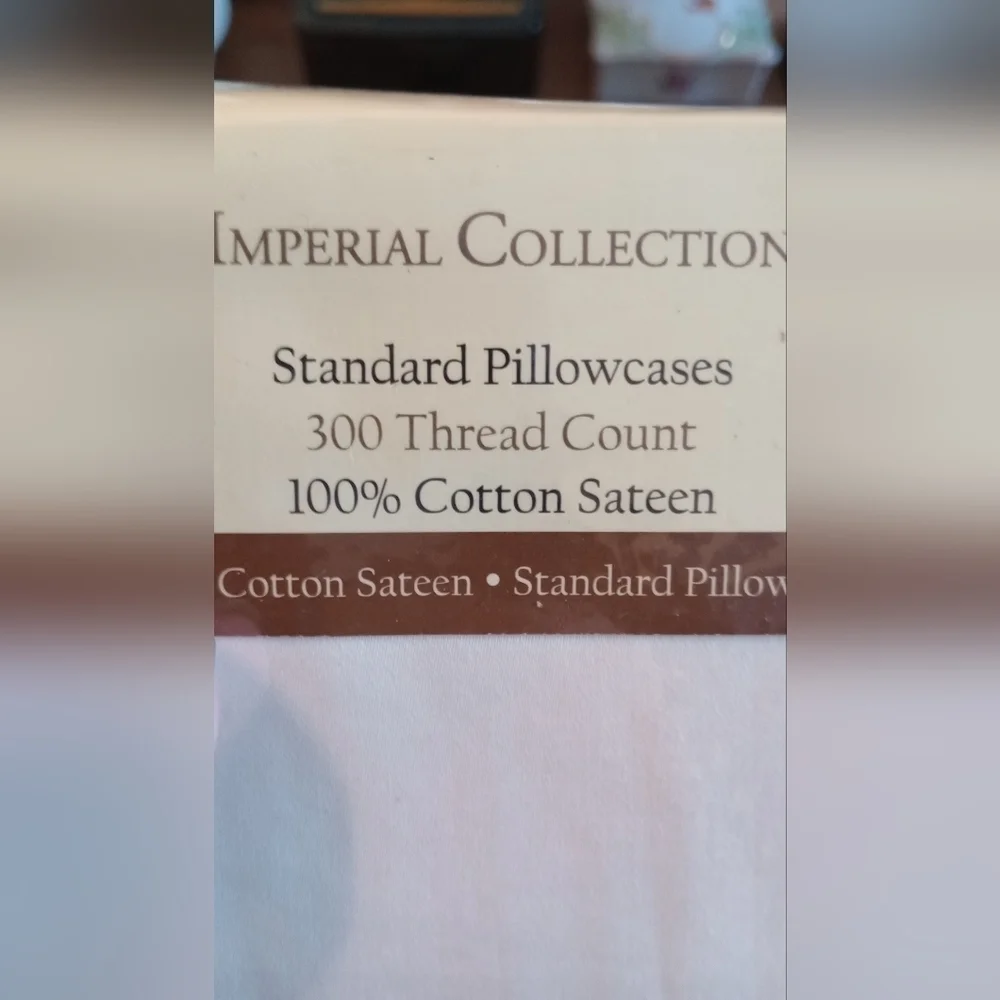 Imperial Collection Standard Pillowcases 100% Cotton Satin NWT